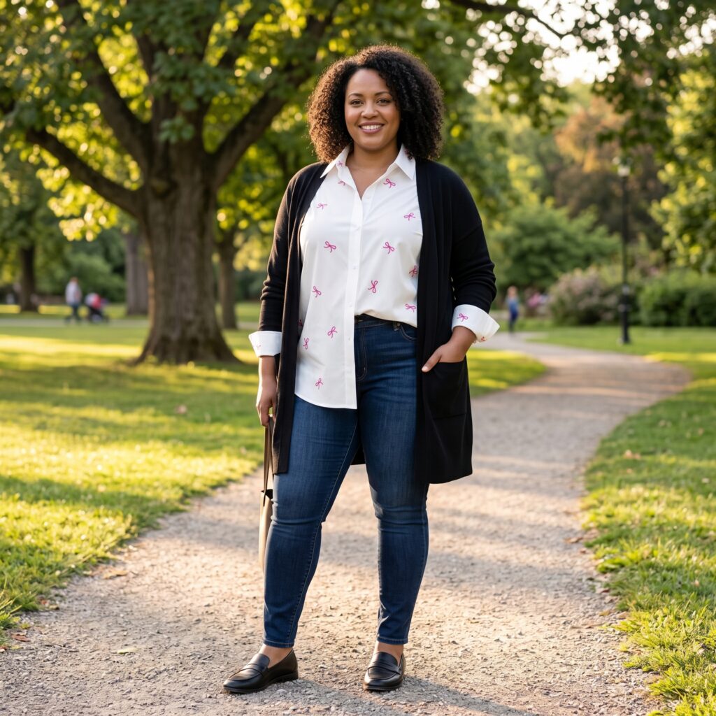 a plus size woman with confidence, 202606041335